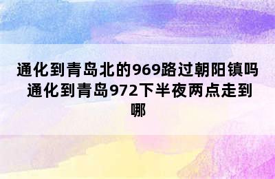 通化到青岛北的969路过朝阳镇吗 通化到青岛972下半夜两点走到哪